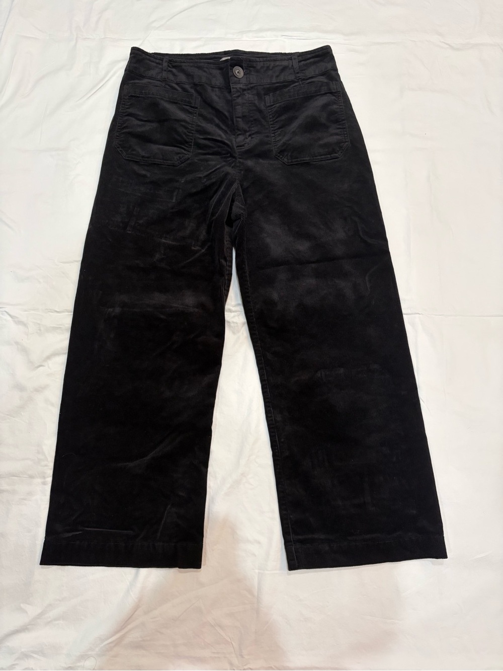 Matty M Women's Wide Leg Corduroy Pant, Black, Size M